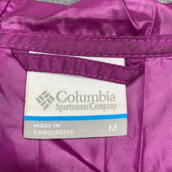 Columbia Womens Two-Tone Pink Lightweight Windbreaker Jacket With Hood Medium - Picture 5 of 13